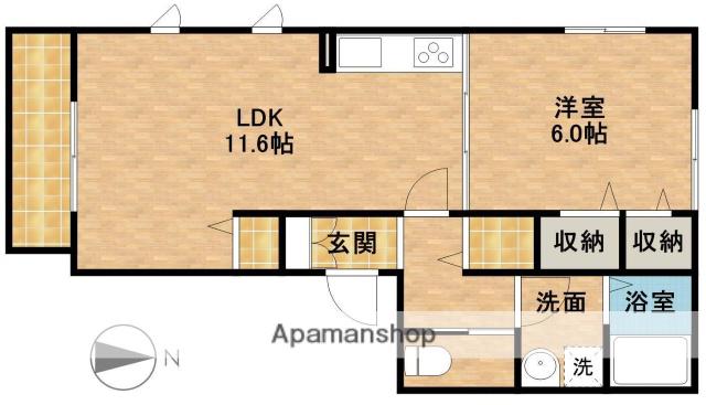 エスペランサEV(1LDK/3階)の間取り写真