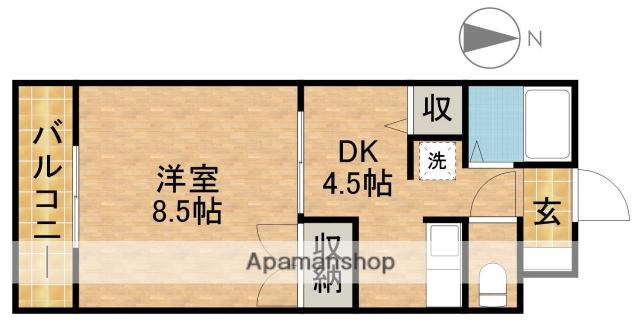 エスペランサ上島(1DK/2階)の間取り写真