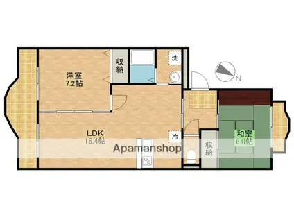 アプリットハマナコ(2LDK/3階)の間取り写真