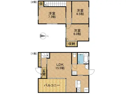 東海道本線 愛野駅(静岡) 徒歩4分 2階建 築10年(3LDK)の間取り写真