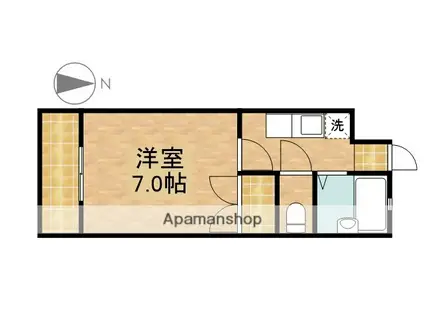 ビバリーハウス西町(1K/2階)の間取り写真