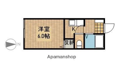 ウィングE(1K/2階)の間取り写真
