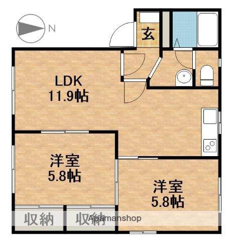 T・TOWNロワール(2LDK/1階)の間取り写真