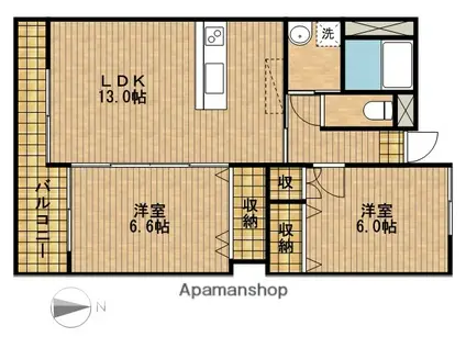 YSコート(2LDK/3階)の間取り写真
