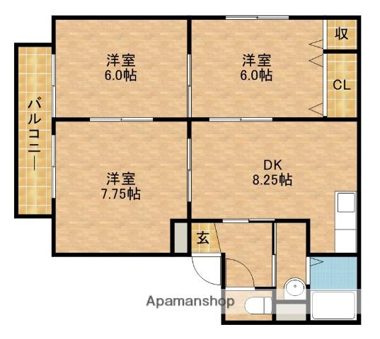 サンコーポBIGⅡ(3DK/2階)の間取り写真