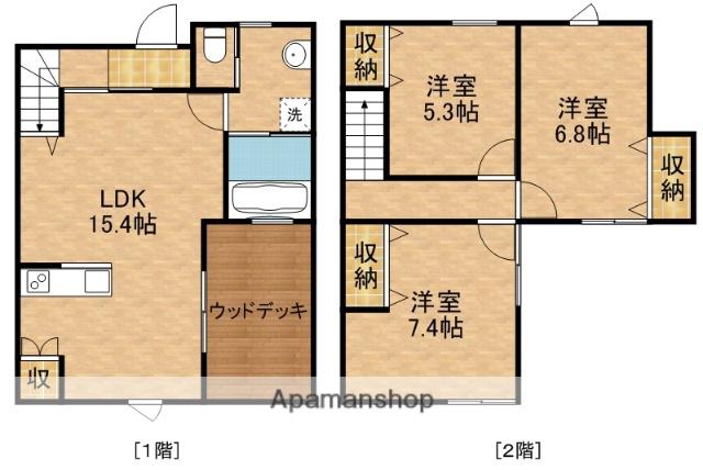 東海道本線 浜松駅 バス乗車時間:30分 中山バス停で下車 徒歩7分 2階建 築9年(3LDK)の間取り写真