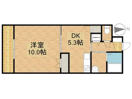 セントラルヒルズB(1DK/5階)の間取り写真