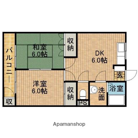 マンション小池(2DK/3階)の間取り写真