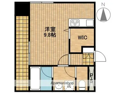 TRIBUTE CENTRAL(ワンルーム/5階)の間取り写真