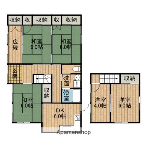 東海道本線 島田駅(静岡) 徒歩7分 2階建 築61年(5DK)の間取り写真