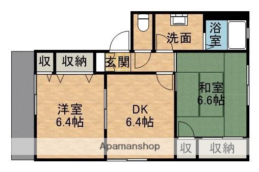メイプルヴェルテ(2DK/1階)の間取り写真