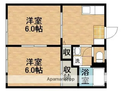 サンビレッジOGASA B棟(2K/2階)の間取り写真