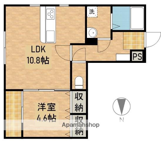 ベレッツァ大工町(1LDK/2階)の間取り写真