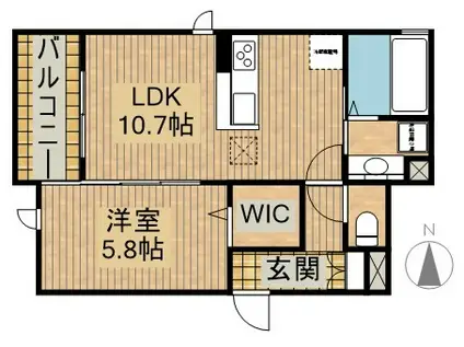D-HILLS領家(1LDK/1階)の間取り写真