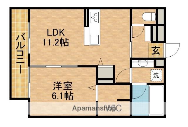 ADVANCE(1LDK/1階)の間取り写真