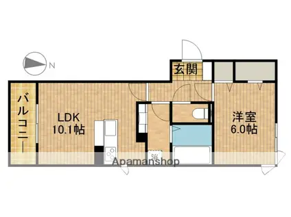 ソレイユ(1LDK/2階)の間取り写真