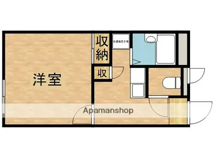BERYL2(1K/1階)の間取り写真