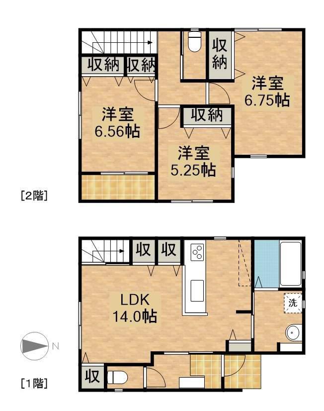 東海道本線 浜松駅 バス乗車時間:22分 佐鳴台一丁目バス停で下車 徒歩2分 2階建 築1年(3LDK)の間取り写真