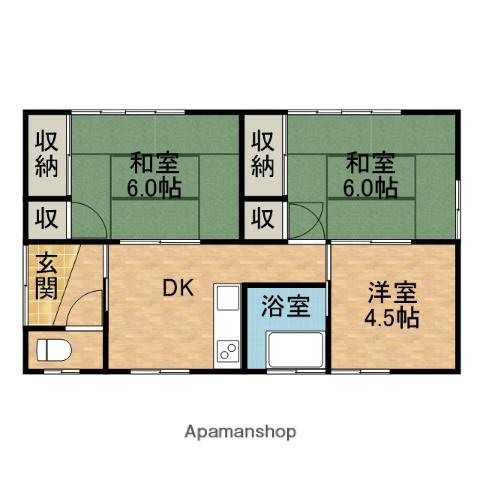 東海道本線 西焼津駅 徒歩12分 1階建 築43年(3DK)の間取り写真