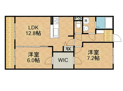 スウィートベル(2LDK/3階)の間取り写真