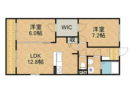 スウィートベル(2LDK/3階)の間取り写真