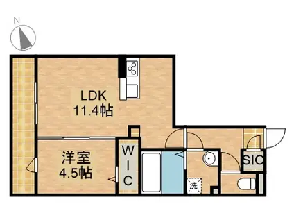 D-HILLS佐藤Ⅲ(1LDK/2階)の間取り写真