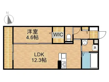 D-HILLS佐藤Ⅲ(1LDK/1階)の間取り写真