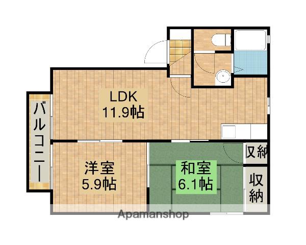 エステートさぎたC(2LDK/2階)の間取り写真