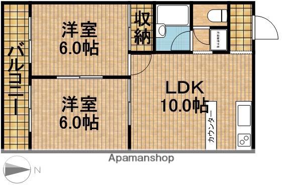 メゾンイワタA(2LDK/2階)の間取り写真