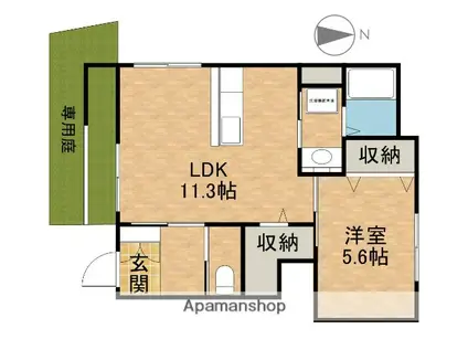 フルール(1LDK/1階)の間取り写真