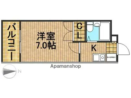 フォルテ佐鳴台(1K/3階)の間取り写真