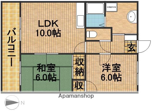 スウィートティファニー(1LDK/4階)の間取り写真