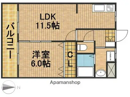 エスペランサ(1LDK/1階)の間取り写真
