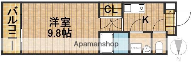 ブライトメッカ(1K/2階)の間取り写真