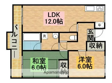 BEE TOP 幸(2LDK/2階)の間取り写真
