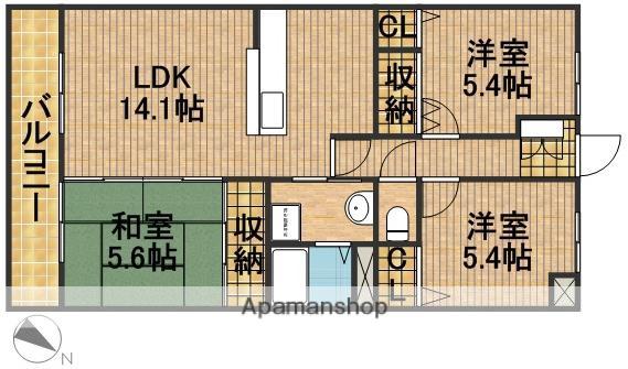 メゾン・ド・フェリエ(3LDK/4階)の間取り写真