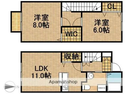 ヘリオス参野(2LDK)の間取り写真