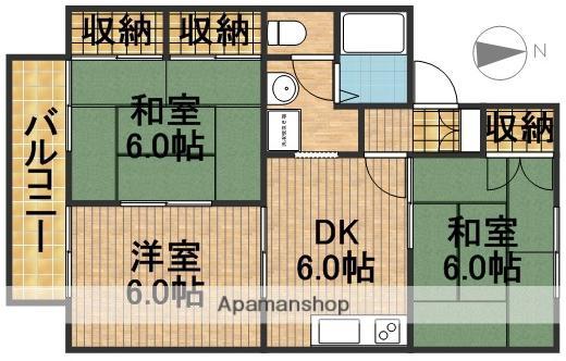 コモドハウス(3DK/2階)の間取り写真