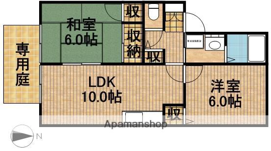 リヴェール宮竹B(2LDK/1階)の間取り写真