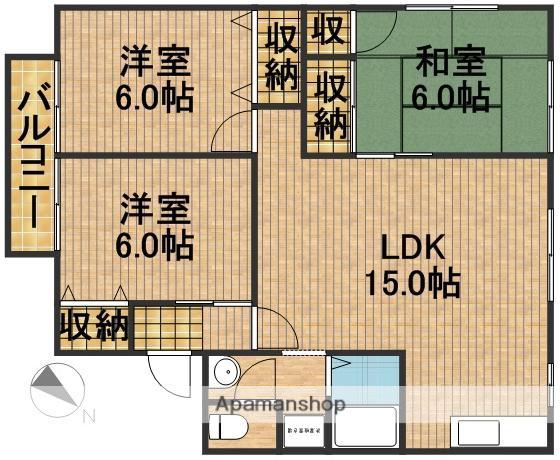セジュールKOA(3LDK/2階)の間取り写真