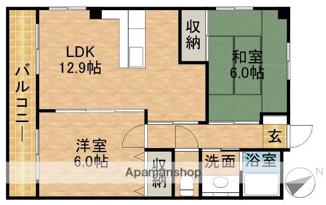 プレステージYAMAMOTO(2LDK/3階)の間取り写真