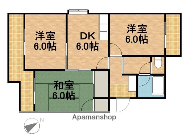 サリーナ浜北(3DK/4階)の間取り写真