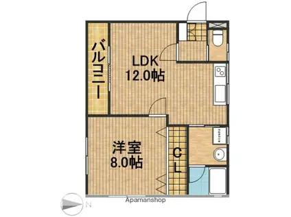 セノーテ(1LDK/1階)の間取り写真