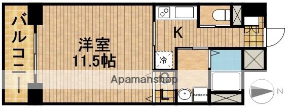 第1つきみビル(1K/3階)の間取り写真