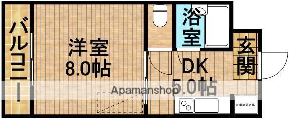 ドミールⅢ(1DK/1階)の間取り写真