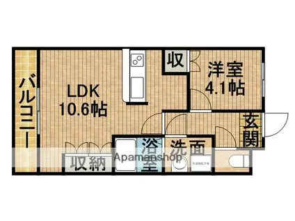 オリエンタルハイツ(1LDK/2階)の間取り写真