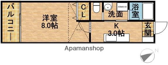アトレ曳馬(1K/2階)の間取り写真