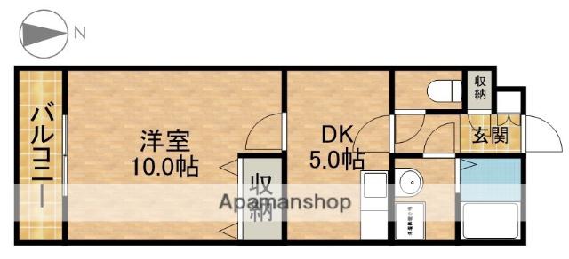 クレアトゥール・Ⅰ(1DK/3階)の間取り写真