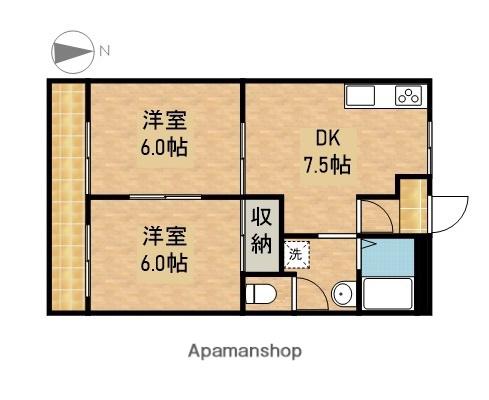 フレグランス(2DK/2階)の間取り写真