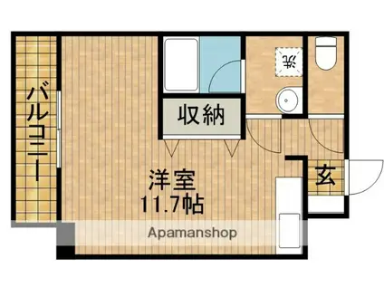 アズビオス元城(ワンルーム/2階)の間取り写真